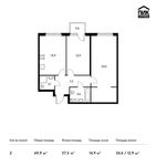 Планировка 2-комнатной квартиры, 69,9 м2