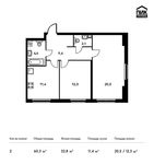 Планировка 2-комнатной квартиры, 60,3 м2