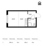 Планировка квартиры студии, 20,6 м2