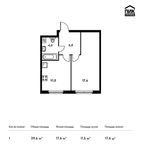 Планировка 1-комнатной квартиры, 39,6 м2