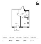 Планировка 1-комнатной квартиры, 40,2 м2