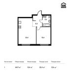 Планировка 1-комнатной квартиры, 44,9 м2