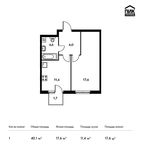 Планировка 1-комнатной квартиры, 40,1 м2