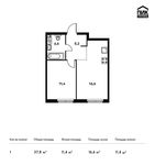 Планировка 1-комнатной квартиры, 37,8 м2