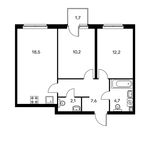 Планировка 2-комнатной квартиры, 54,1 м2