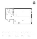 Планировка 1-комнатной квартиры, 49,2 м2