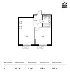 Планировка 1-комнатной квартиры, 42,1 м2