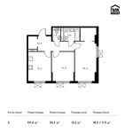 Планировка 2-комнатной квартиры, 59,4 м2