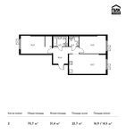 Планировка 2-комнатной квартиры, 70,7 м2