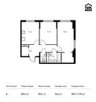 Планировка 2-комнатной квартиры, 58,3 м2