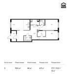 Планировка 3-комнатной квартиры, 92,4 м2