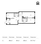 Планировка 2-комнатной квартиры, 84,6 м2