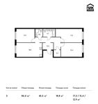 Планировка 3-комнатной квартиры, 86,4 м2