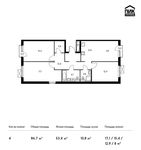 Планировка 4-комнатной квартиры, 86,7 м2