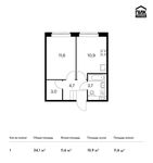 Планировка 1-комнатной квартиры, 34,1 м2