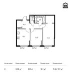 Планировка 2-комнатной квартиры, 59,3 м2