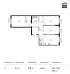 Планировка 3-комнатной квартиры, 87 м2