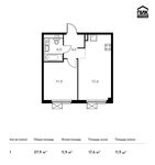 Планировка 1-комнатной квартиры, 37,9 м2