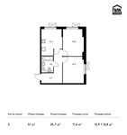 Планировка 2-комнатной квартиры, 51 м2