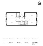 Планировка 3-комнатной квартиры, 87,1 м2
