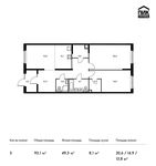 Планировка 3-комнатной квартиры, 93,1 м2