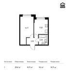 Планировка 1-комнатной квартиры, 29,4 м2