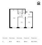 Планировка 2-комнатной квартиры, 60 м2