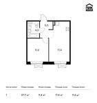 Планировка 1-комнатной квартиры, 37,7 м2