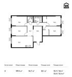 Планировка 4-комнатной квартиры, 109,5 м2