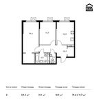 Планировка 2-комнатной квартиры, 59,3 м2