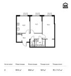 Планировка 2-комнатной квартиры, 59,3 м2