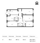 Планировка 4-комнатной квартиры, 139 м2