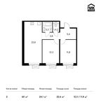 Планировка 2-комнатной квартиры, 60 м2