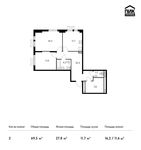 Планировка 2-комнатной квартиры, 69,5 м2