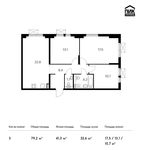 Планировка 3-комнатной квартиры, 79,2 м2