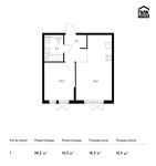 Планировка 1-комнатной квартиры, 38,2 м2