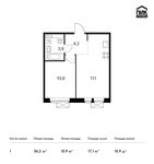 Планировка 1-комнатной квартиры, 36,2 м2