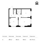 Планировка 2-комнатной квартиры, 49,3 м2