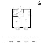 Планировка 1-комнатной квартиры, 36,3 м2