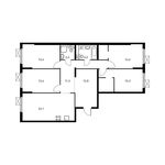 Планировка 4-комнатной квартиры, 107,8 м2