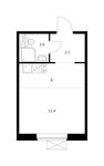 Планировка квартиры студии, 23,7 м2