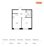 Планировка 1-комнатной квартиры, 37,7 м2