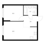 Планировка 1-комнатной квартиры, 35,8 м2