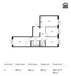 Планировка 3-комнатной квартиры, 89,3 м2
