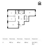 Планировка 3-комнатной квартиры, 99,7 м2