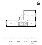 Планировка 3-комнатной квартиры, 76,1 м2