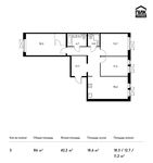 Планировка 3-комнатной квартиры, 85 м2