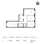 Планировка 3-комнатной квартиры, 87,3 м2