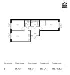 Планировка 2-комнатной квартиры, 68,9 м2