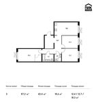 Планировка 3-комнатной квартиры, 87,2 м2